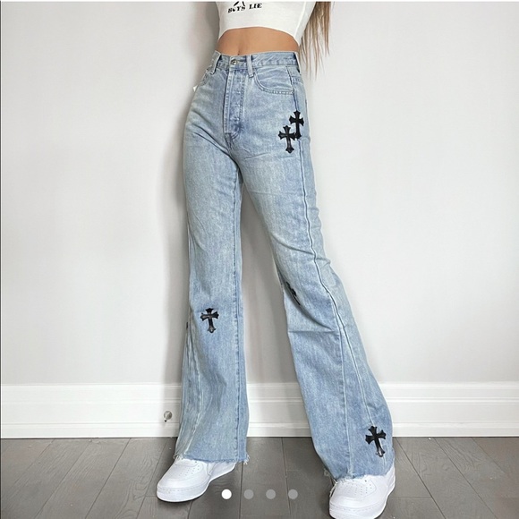 SOLD- Chrome hearts dupe jeans - Picture 1 of 7